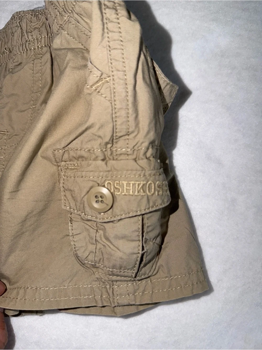 Y2K Osh Kosh Toddler Cargo Shorts in Khaki - Elastic Waist